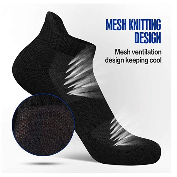 2 PAIRS Ankle Athletic Running Cushion Tab Socks - Picture 2 of 6